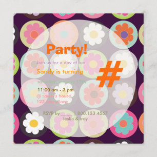 Groovy Daisies/Bright Sixties Birthday Party Invitation