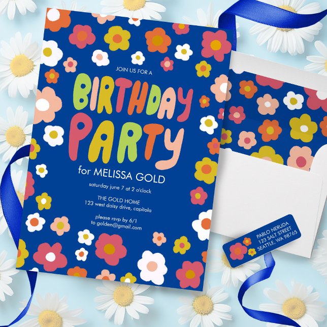Groovy Daisies Cute Custom Baby Shower Birthday  Envelope (Groovy daisy collection includes these custom matching envelopes. Baby shower, birthday, thank you)