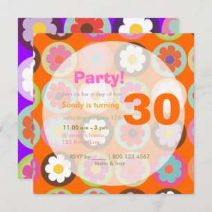 Groovy Daisies/diy background Invitation