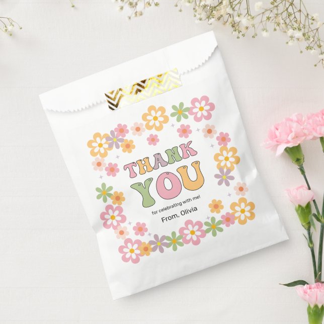 Groovy Daisies Hippie Birthday Thank You Favour Bag (Sealed)