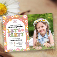 Groovy Daisies Hippie Photo Girl's Birthday