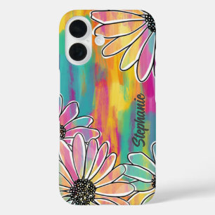 Groovy Daisy Dream - Painterly Hand Drawn Floral iPhone 16 Case