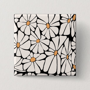  Groovy Daisy Flower Retro  2 Inch Square Button