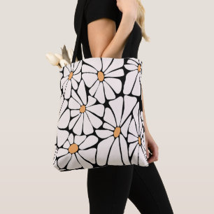 Groovy Daisy Flower Retro Tote Bag