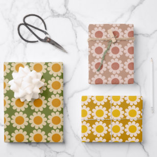 Groovy Daisy  Wrapping Paper Sheet