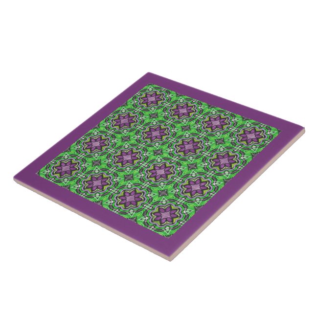 Groovy Decorative Geometric Abstract Pattern Art Tile (Side)