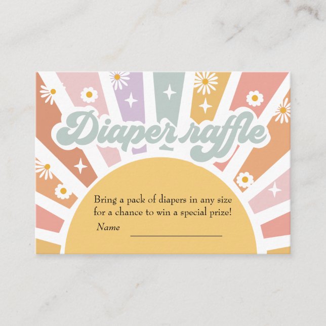 Groovy Diaper Raffle Enclosure Card (Front)