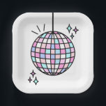 Groovy Disco Ball Birthday Paper Plate<br><div class="desc">Turn any meal into a party with these square disco ball paper plates! Featuring a fun,  retro-inspired design,  they add the perfect touch of shine and groove to your celebration. Sturdy,  stylish,  and ready to keep the good times rolling—because every bite tastes better with a little sparkle!</div>