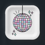 Groovy Disco Ball Birthday Paper Plate<br><div class="desc">Turn any meal into a party with these square disco ball paper plates! Featuring a fun,  retro-inspired design,  they add the perfect touch of shine and groove to your celebration. Sturdy,  stylish,  and ready to keep the good times rolling—because every bite tastes better with a little sparkle!</div>