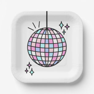 Groovy Disco Ball Birthday Paper Plate