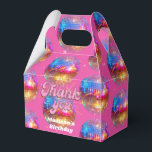 Groovy Disco Ball Gold Pink Glitter Birthday Party Favor Box<br><div class="desc">Do you love the 80s dancing disco ball? The 70s disco ball? Look at our Groovy Disco Ball Gold Pink Glitter Birthday Party Favour Boxes! Celebrate in style with our vibrant birthday disco ball hot pink favour boxes featuring a colourful gold mirror disco ball and dazzling typography with a digital...</div>