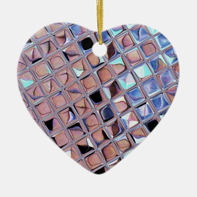 Groovy Disco Ball Mirror Ball Disco Globe Ceramic Ornament (Front)