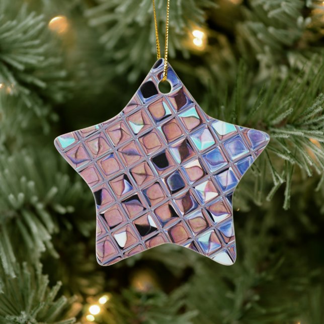 Groovy Disco Ball Mirror Ball Disco Globe Ceramic Ornament (Tree)