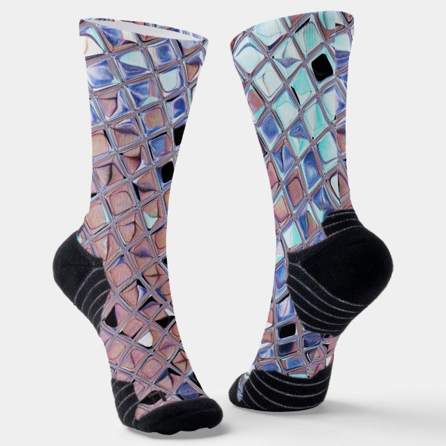 Groovy Disco Ball Mirror Ball Disco Globe Socks (Angled)