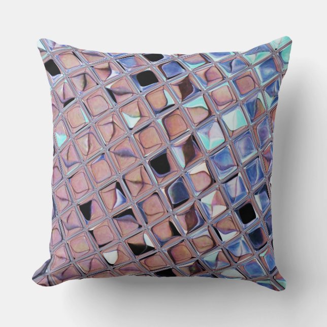 Groovy Disco Ball Mirror Ball Disco Globe Throw Pillow (Front)