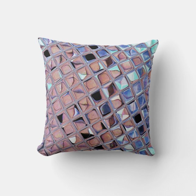 Groovy Disco Ball Mirror Ball Disco Globe Throw Pillow (Front)