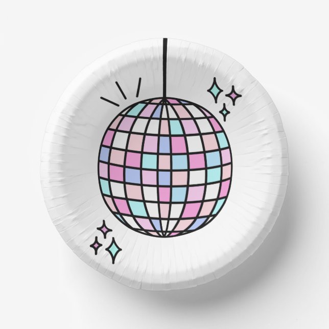 Groovy Disco Ball Paper Plate (Front)