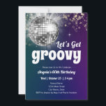 Groovy Disco Dance Party 60th Birthday  Invitation<br><div class="desc">Adult themed Disco Groovy Retro party. Available as a digital download printable.
Great for any season. Custom,  personalized,  editable download,  retro groovy disco adult party</div>