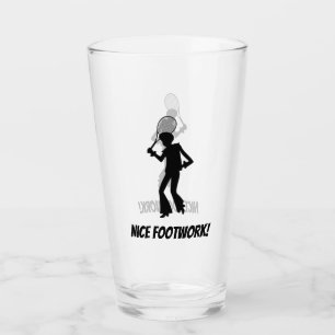 Groovy Disco Dancer Tennis Player Glass
