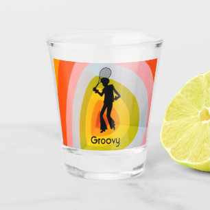 Groovy Disco Dancer Tennis Player Shot Glass