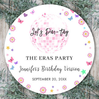 Groovy Disco Eras Birthday Party Classic Round Sticker