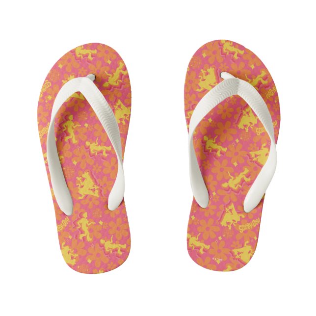 Groovy Disco Scooby-Doo Pattern Kid's Flip Flops (Footbed)