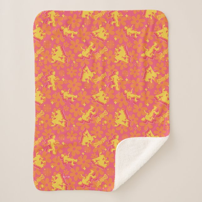 Groovy Disco Scooby-Doo Pattern Sherpa Blanket (Front)
