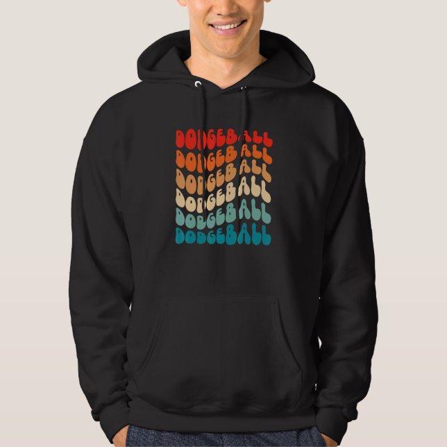 Groovy Dodgeball For Girl Women Retro 70s Hippie B Hoodie (Front)