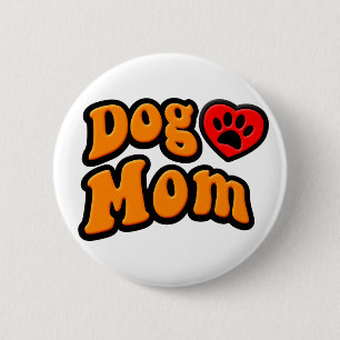 Groovy Dog Mom Drawing 2 Inch Round Button