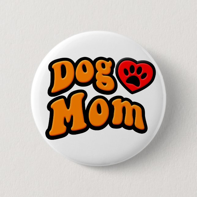 Groovy Dog Mom Drawing 2 Inch Round Button (Front)