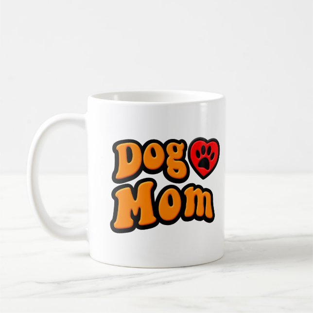 Groovy Dog Mom Drawing Coffee Mug (Left)