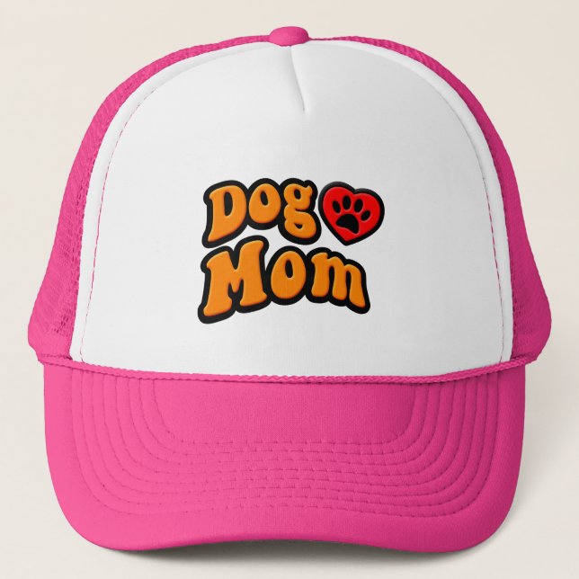 Groovy Dog Mom Drawing Trucker Hat (Front)