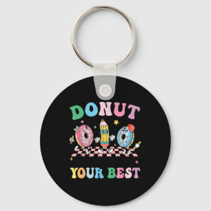Groovy Donut Stress Just Do Your Best Test Day Tea Keychain