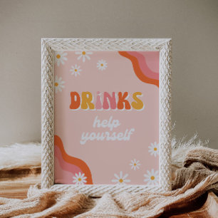 Groovy Drinks Party Sign Groovy Sign