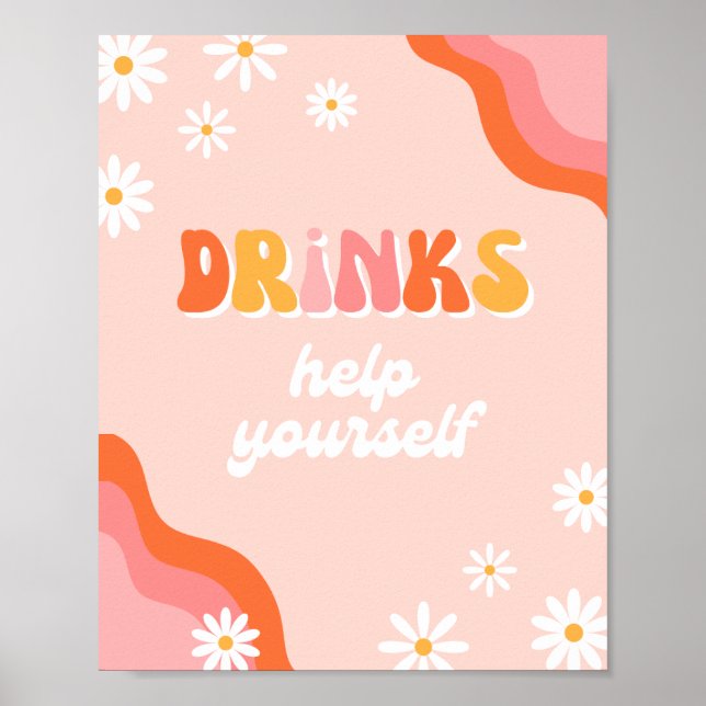 Groovy Drinks Sign | Digital Groovy Sign (Front)