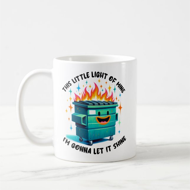 Groovy Dumpster fire This little light of mine  Coffee Mug (Left)