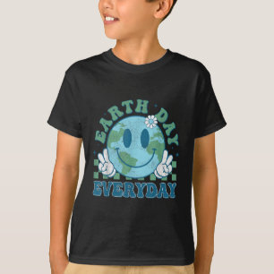 Groovy Earth Day 2025 Everyday Smile Face Save The T-Shirt