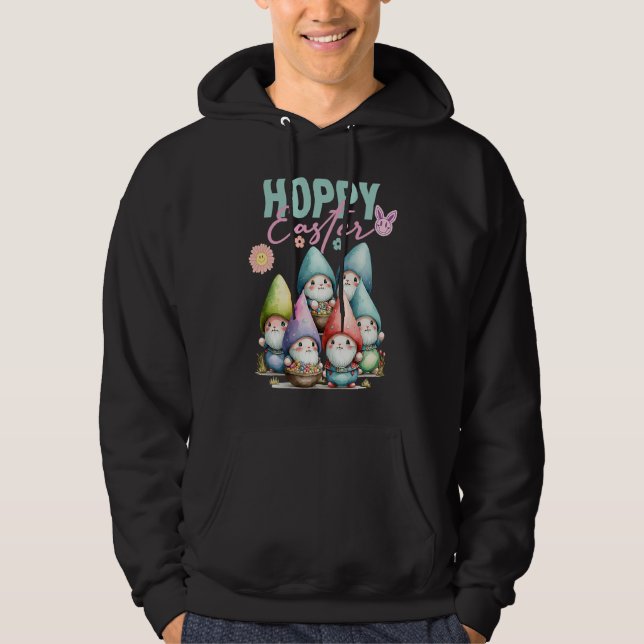 Groovy Easter Bunny Spring Gnomes Easter Egg Hunti Hoodie (Front)