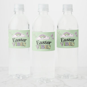 Groovy Easter Bunny Water Bottle Label