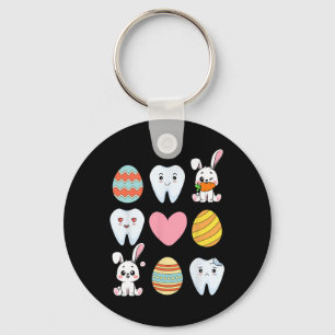 Groovy Easter Dentist Dental Istant Oral Hygienist Keychain