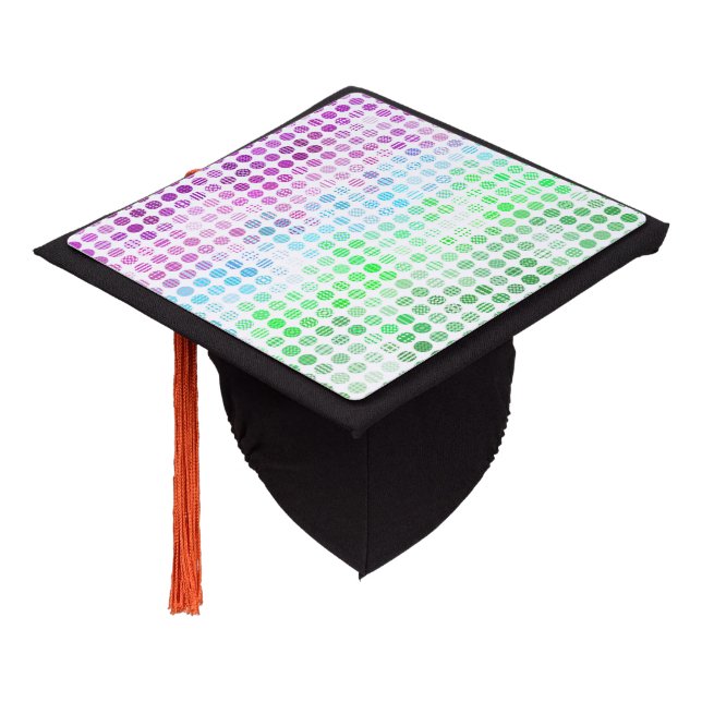 Groovy Eclectic Boho Abstract Toric Pride Flag Graduation Cap Topper (Angled)