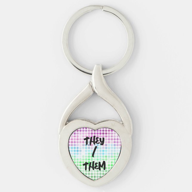 Groovy Eclectic Boho Abstract Toric Pride Flag Keychain (Front)