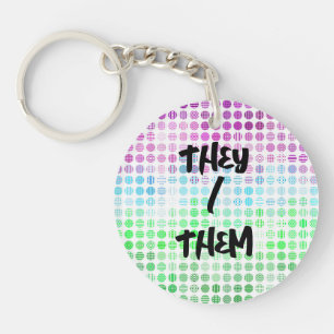 Groovy Eclectic Boho Abstract Toric Pride Flag Keychain