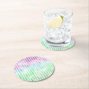 Groovy Eclectic Boho Abstract Toric Pride Flag Round Paper Coaster