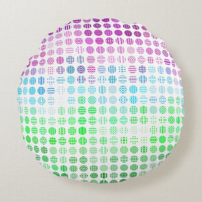 Groovy Eclectic Boho Abstract Toric Pride Flag Round Pillow (Front)
