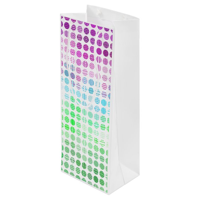 Groovy Eclectic Boho Abstract Toric Pride Flag Wine Gift Bag (Back Angled)