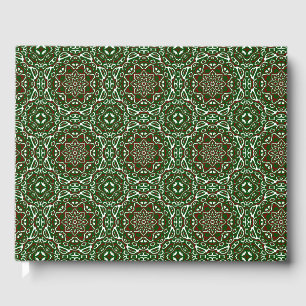 Groovy Eclectic Ornate Christmas Mandala Pattern Guest Book