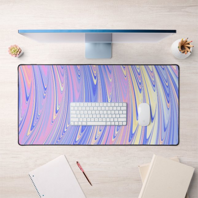 Groovy Eclectic Quirky Wavy Pastel Abstract Desk Mat (Office 1)