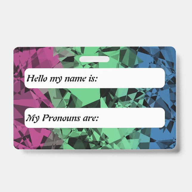 Groovy Eclectic Retro Trippy Polysexual Pride Flag Badge (Front)