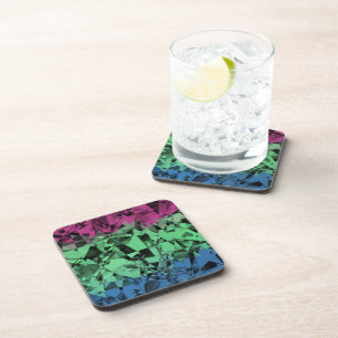 Groovy Eclectic Retro Trippy Polysexual Pride Flag Coaster